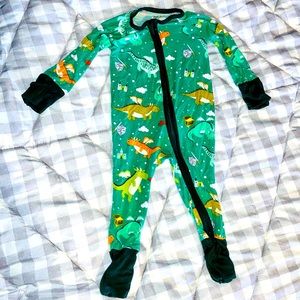 Little Sleepies Bamboo Green Dinosaur Dragon Footies